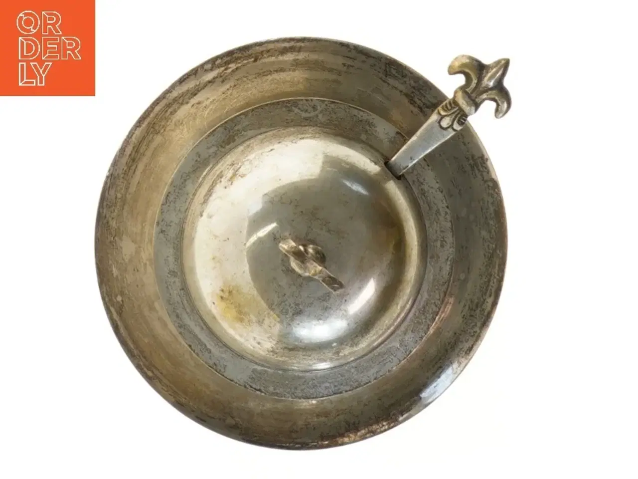 Billede 3 - Sølvplet fleur de lis Kaviar serveringssæt med låg (str. 11 cm)