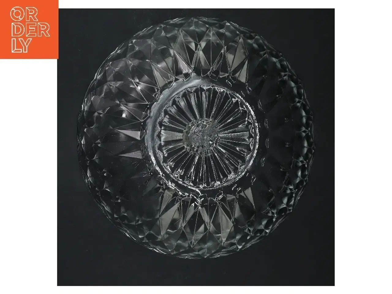 Billede 2 - Glas skål med diamantmønster (str. Ø 20 cm)