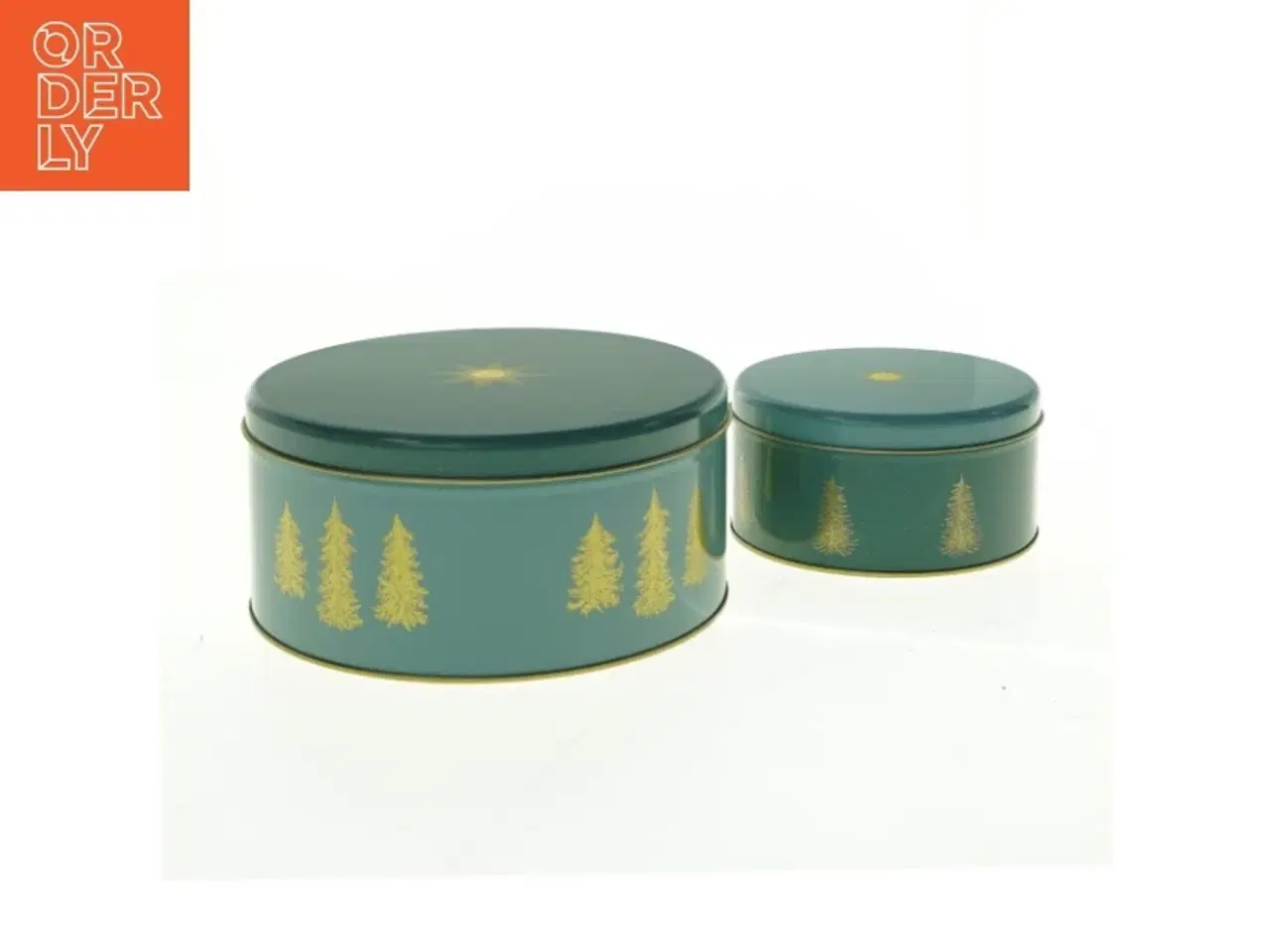 Billede 3 - Dekorative dåser med stjernemotiv fra Søstrene Grene (str. 18 x 8 cm og 12 x 6 cm)