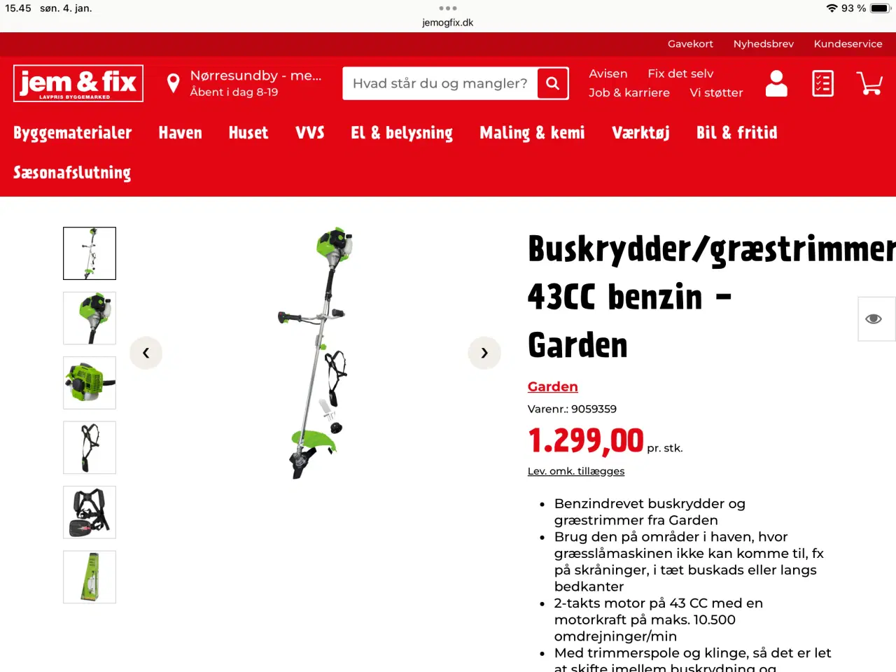 Billede 4 - NY Buskrydder Garden 43cc benzin m. udstyr