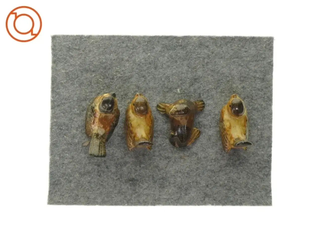 Billede 3 - Retro brunmeleret keramik. Dyrefigurer 4 styk af fugle (str. Cirka 7 x 3)