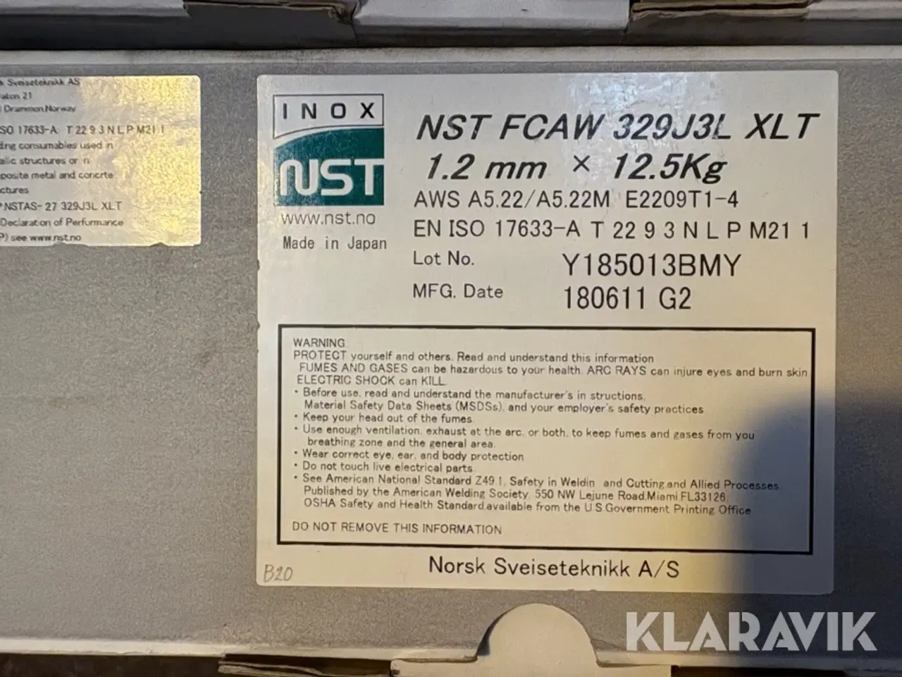 Billede 2 - Svejsetråd NST FCAW 328J3L XLT - 2 ruller