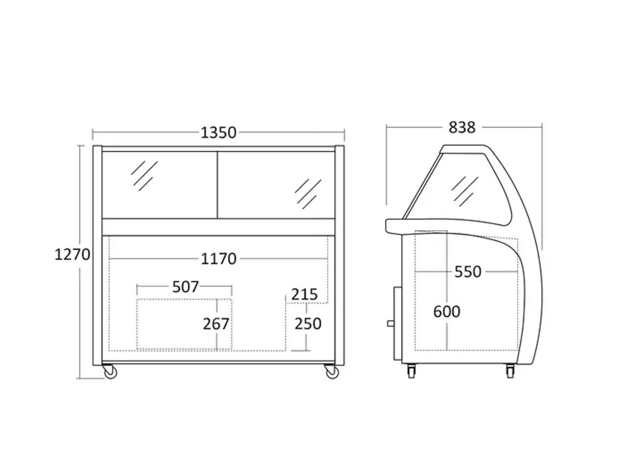 Billede 7 -  Isdisk / Isfryser SIC9WB – 1270 x 1350 x 838 mm