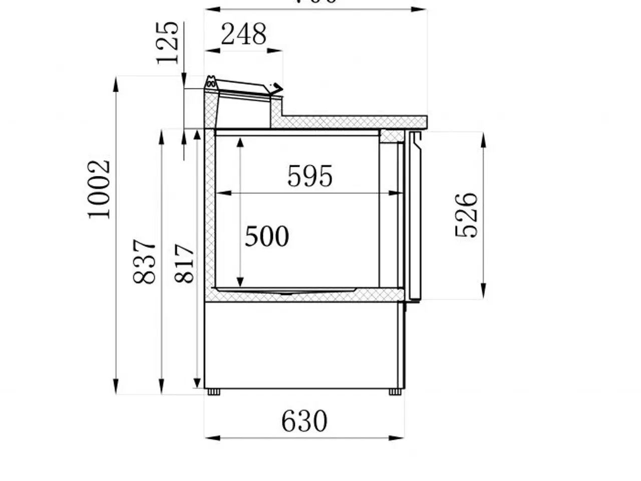 Billede 4 - Professionel saladette – 903 x 700 x 1006 mm