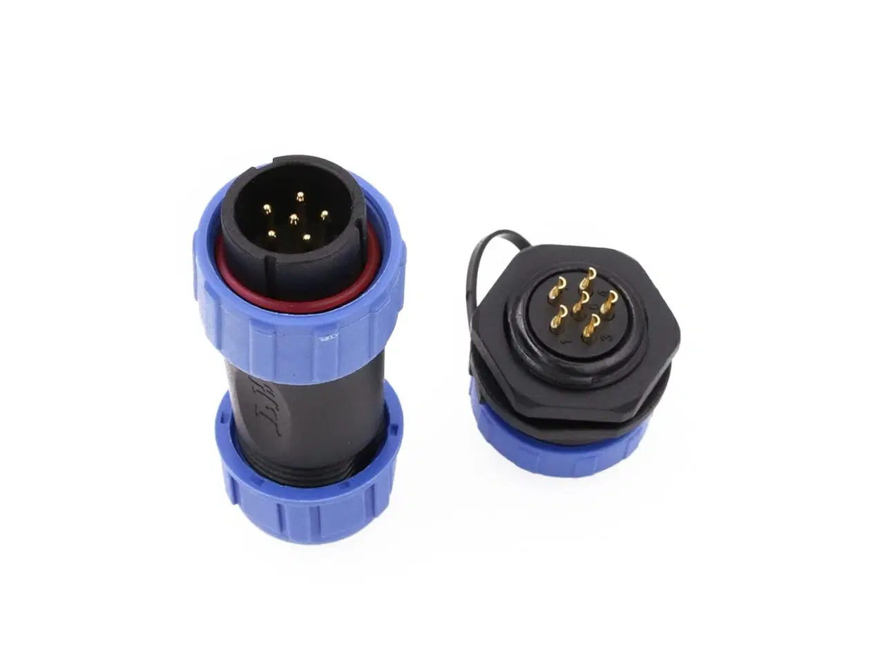 Billede 3 - 7 Stk. ZBLZGP SP21 6 Pin Male Cable Plug Female