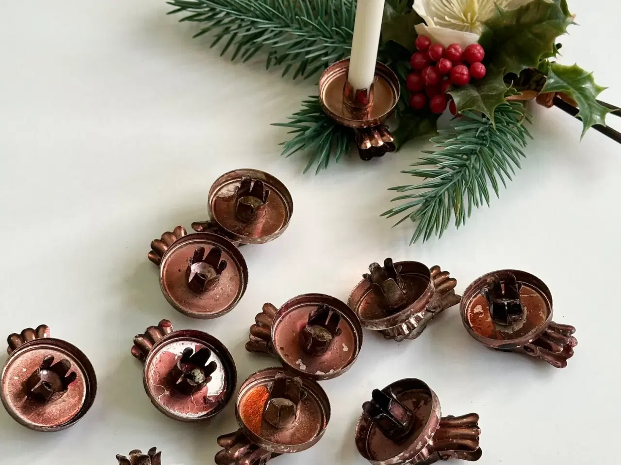 Billede 1 - Lyseholdere m klemme, 11 stk samlet