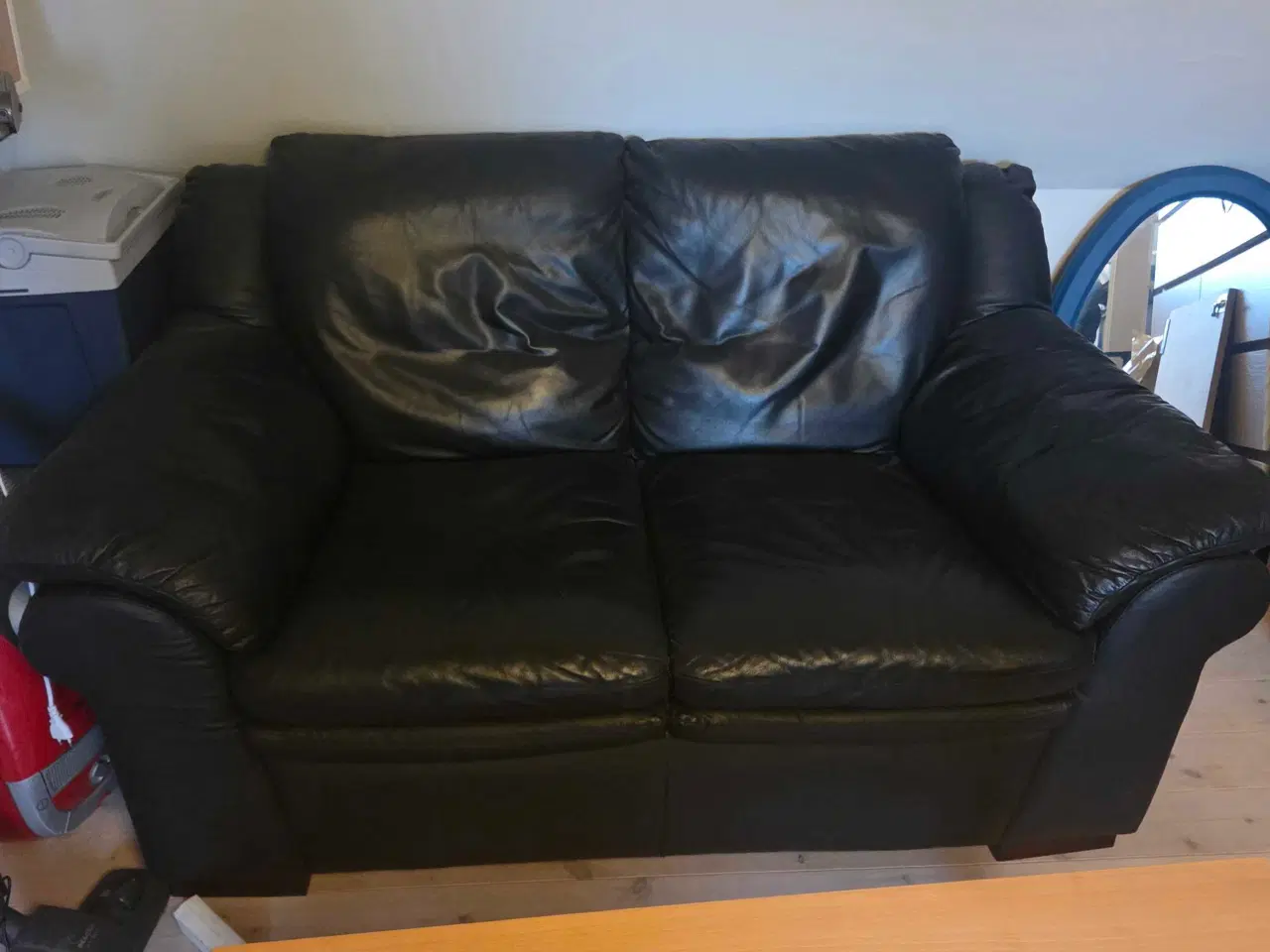 Billede 1 - 2 personers læder sofa