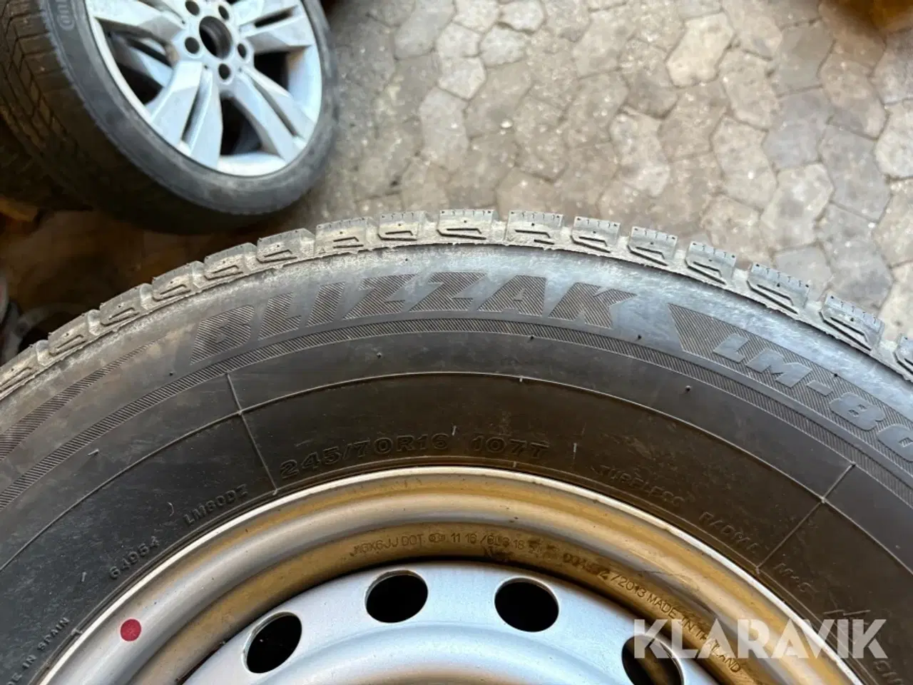 Billede 10 - Dæk på stålfælge Bridgestone Blizzak 4 stk