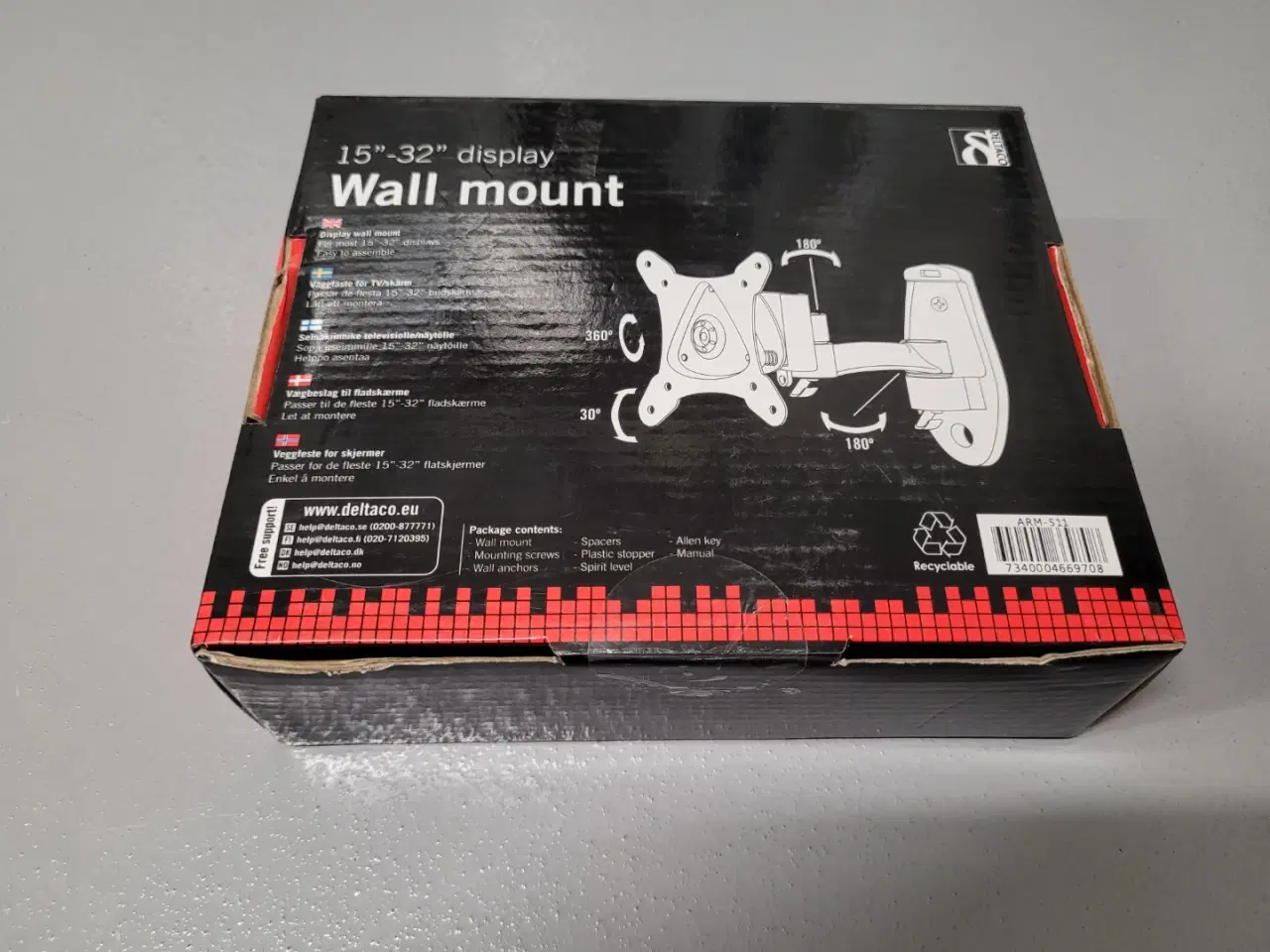 Billede 2 - DELTACO ARM-511 15" - 32" display Wall mount