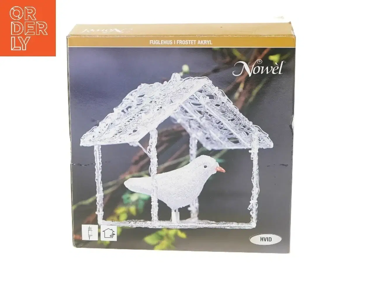 Billede 1 - Fuglehus i akryl med LED lys fra Nowel (str. 25x25x18 cm)
