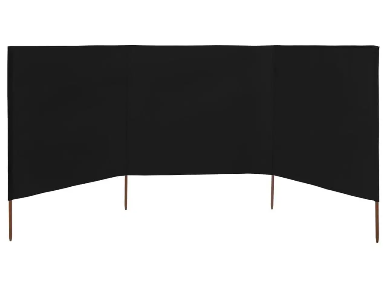 Billede 3 - 3-panels læsejl 400x120 cm stof sort
