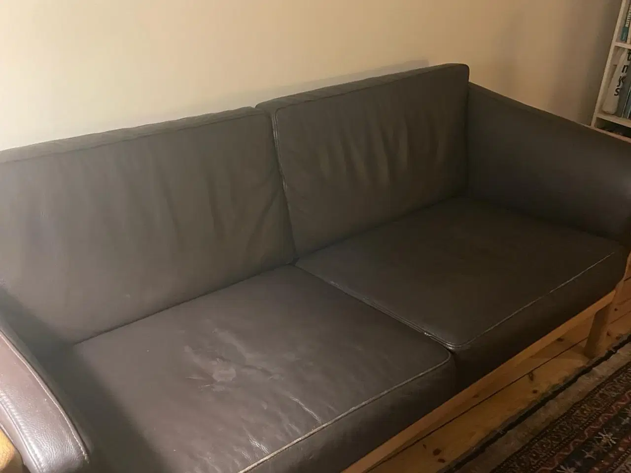 Billede 6 - Mørk brun læder sofa
