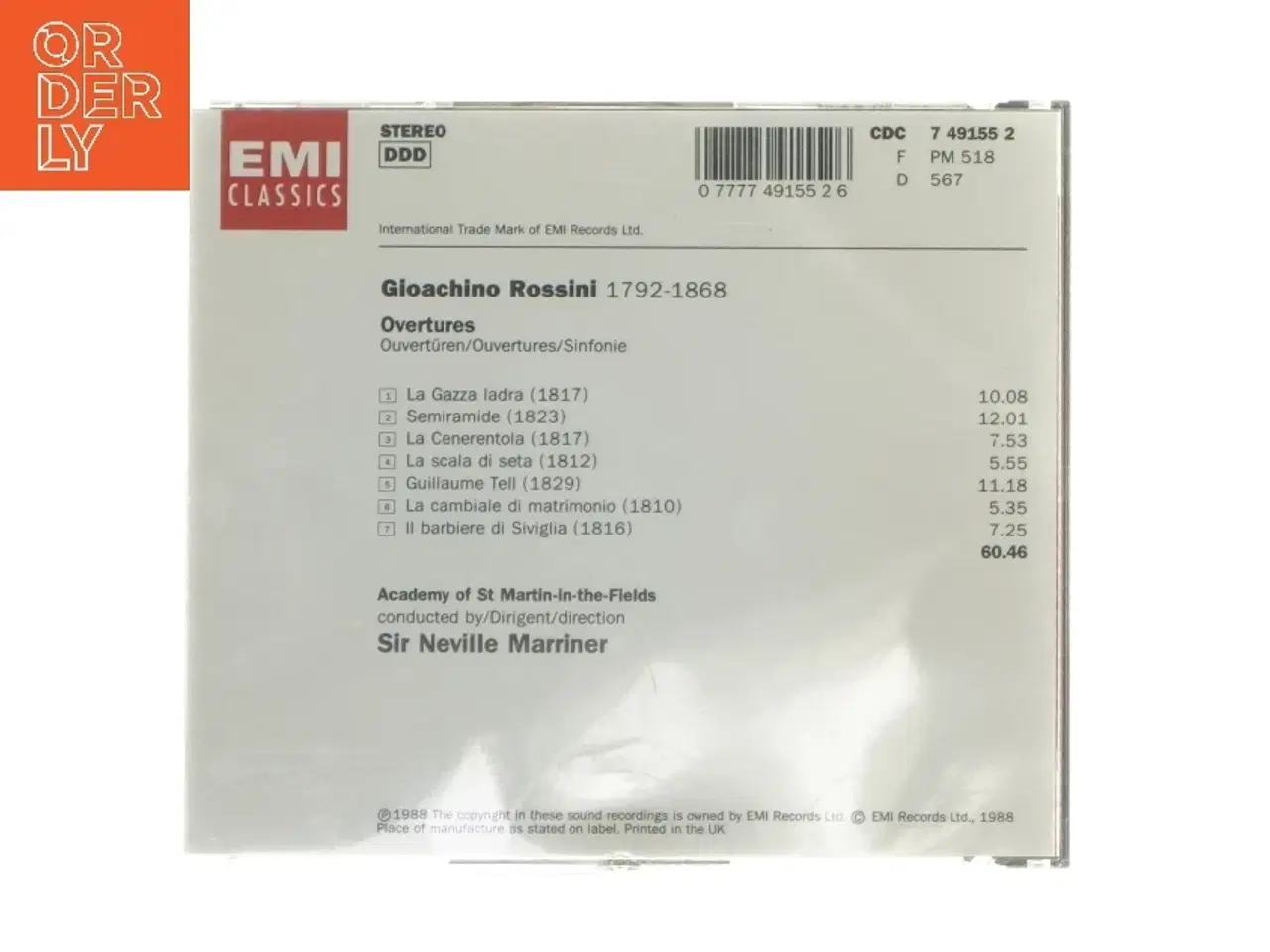 Billede 2 - Rossini overture CD - EMI Classics