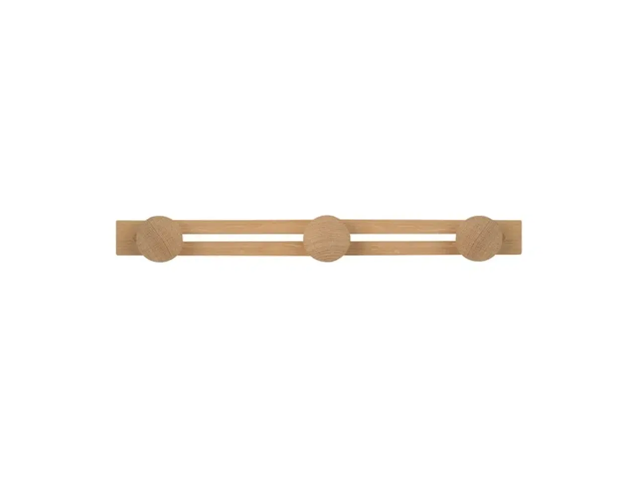 Billede 1 - 18 stk. Knagerække 3 knopper, 39,5 cm, egetræ