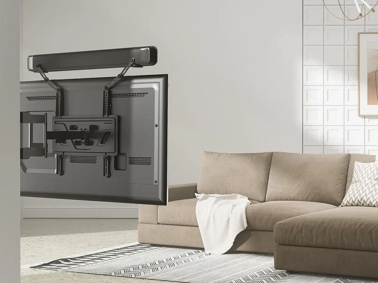 Billede 8 - Soundbar vægbeslag Aisens SPK04U-377 - justerbart, sort