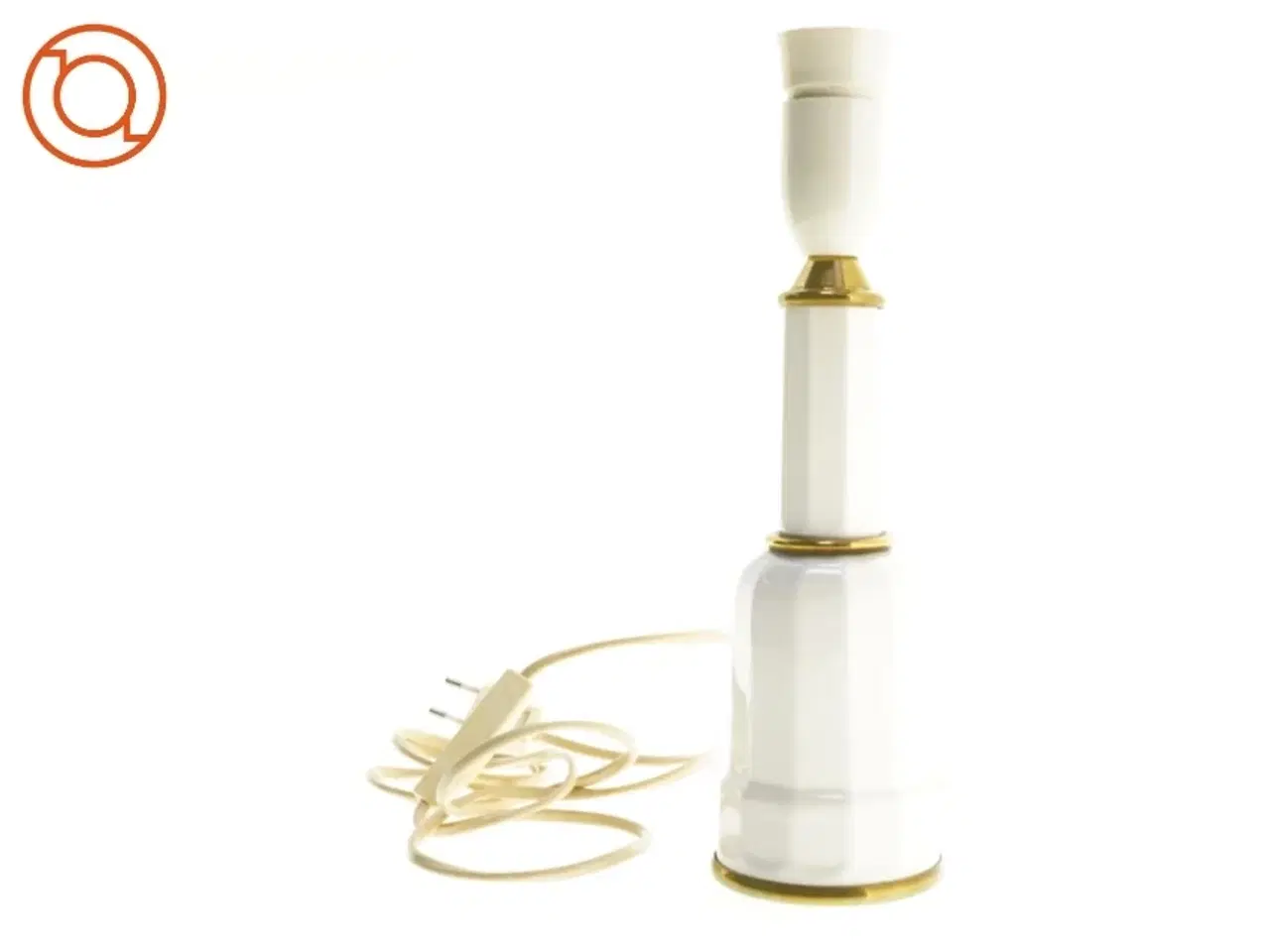 Billede 1 - Vintage hvid og guld bordlampe (str. 29 x 9 cm)