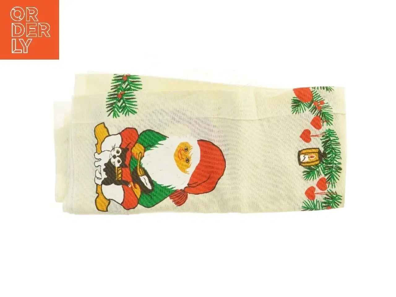 Billede 1 - Juledug med nissemotiv (str. 110x130 cm)