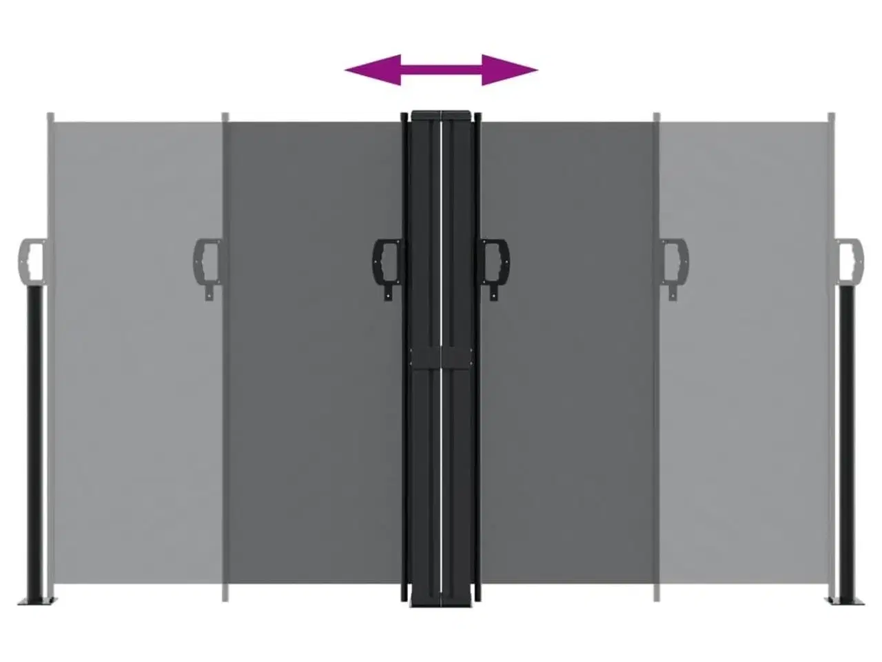 Billede 5 - Sammenrullelig sidemarkise 140x600 cm sort
