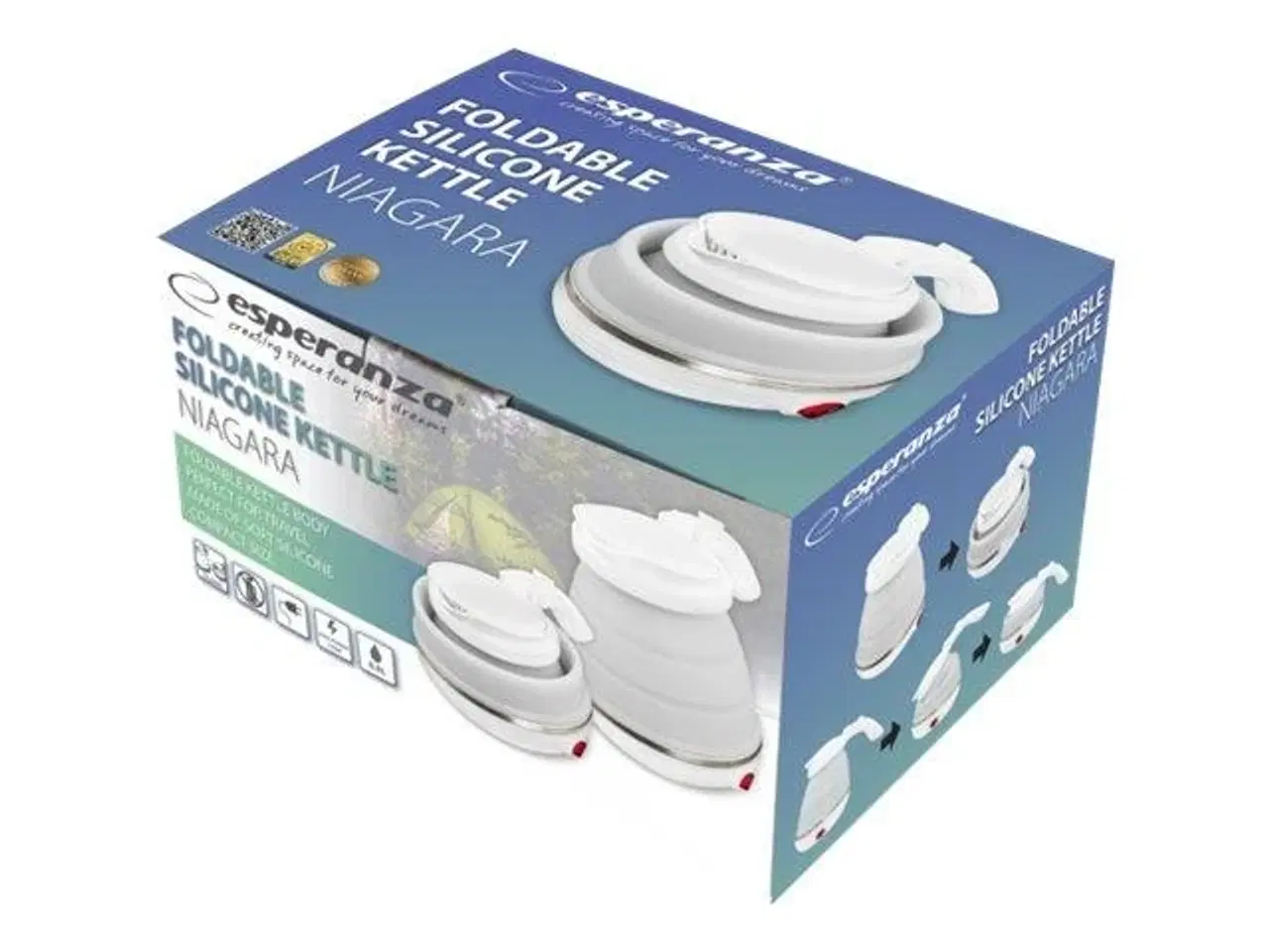 Billede 4 - Elkedel rejse – Esperanza NIAGARA, 0,5 liter, 750 W, foldbar