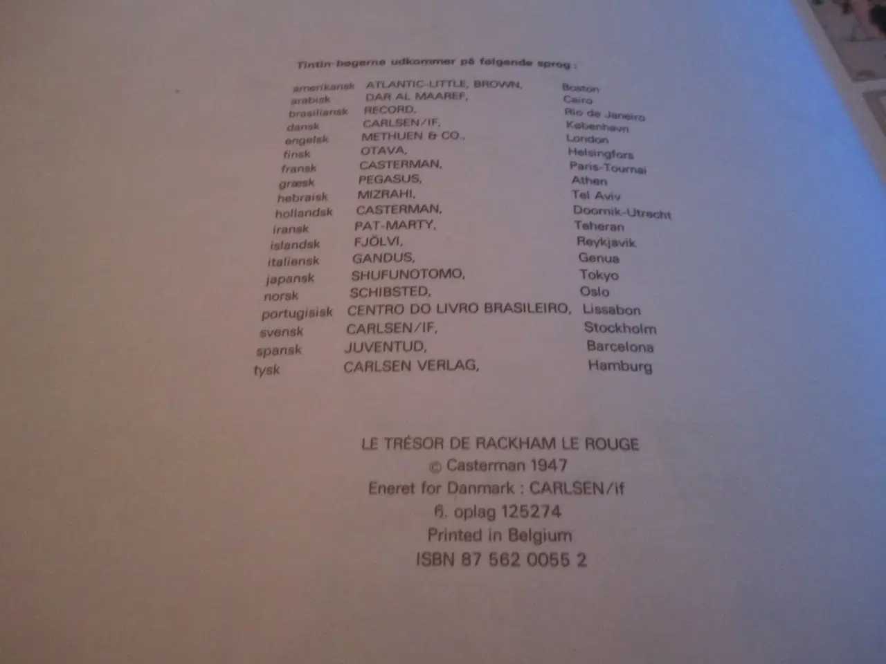Billede 3 - TINTIN. BYD. BACKHAM DEN RØDES SKAT.