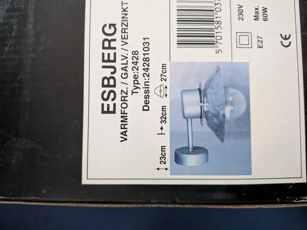 Billede 1 - UDENDØRSLAMPE - GALVANISERET - DESIGN
