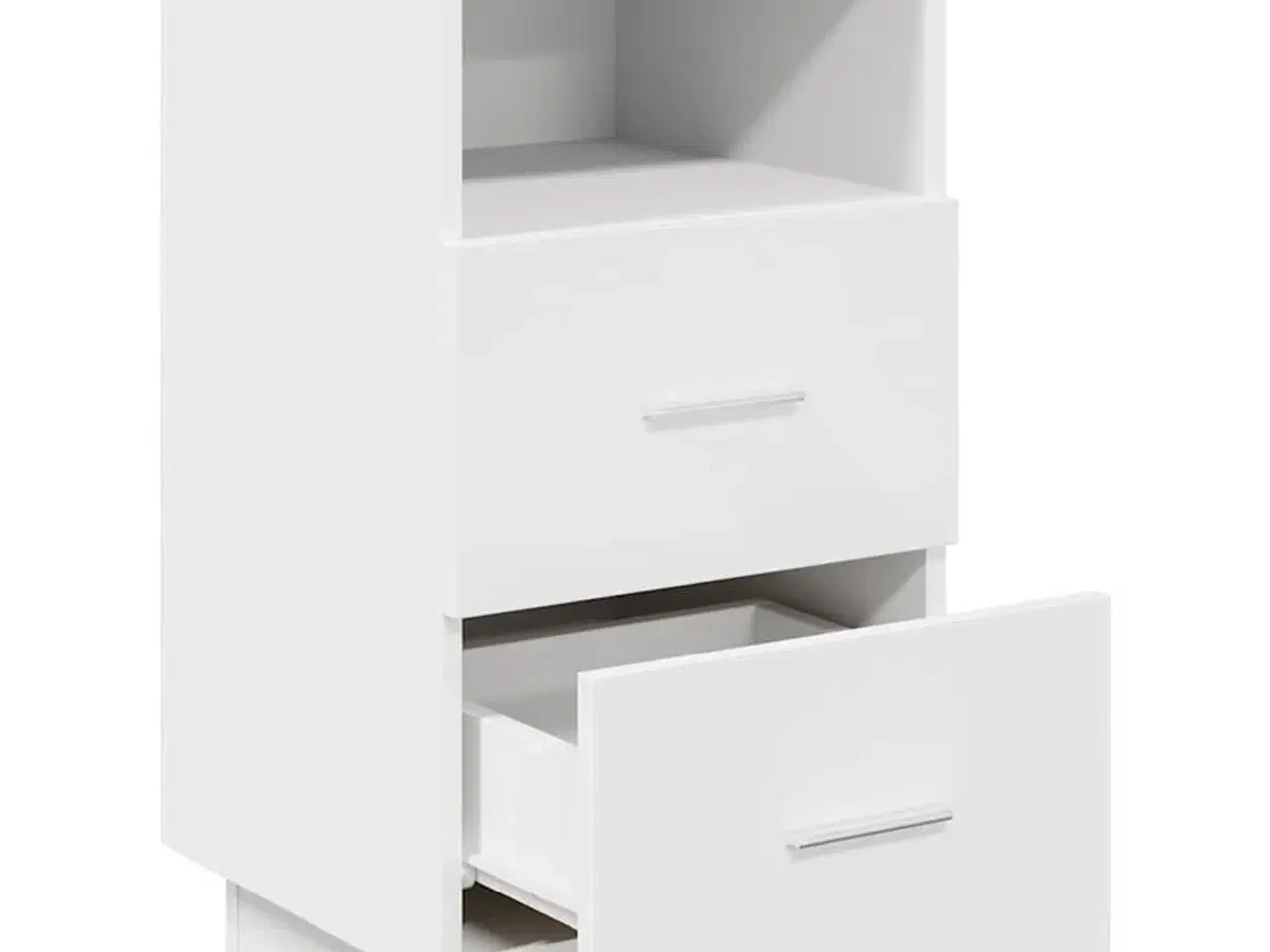 Billede 5 - Sengebord med 2 skuffer 36x36x68 cm hvid