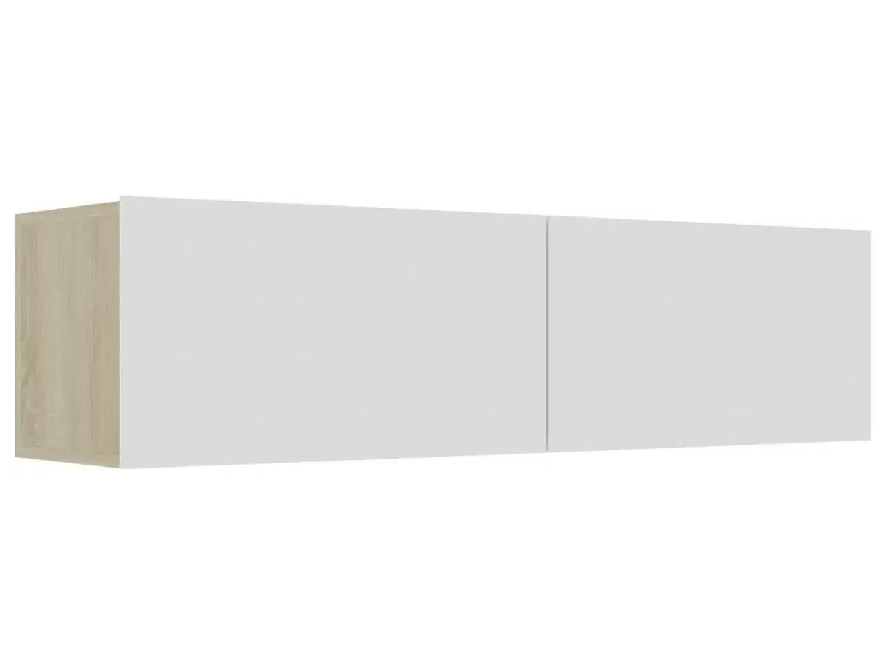 Billede 2 - Tv-bord 120x30x30 cm konstrueret træ hvid og sonoma eg
