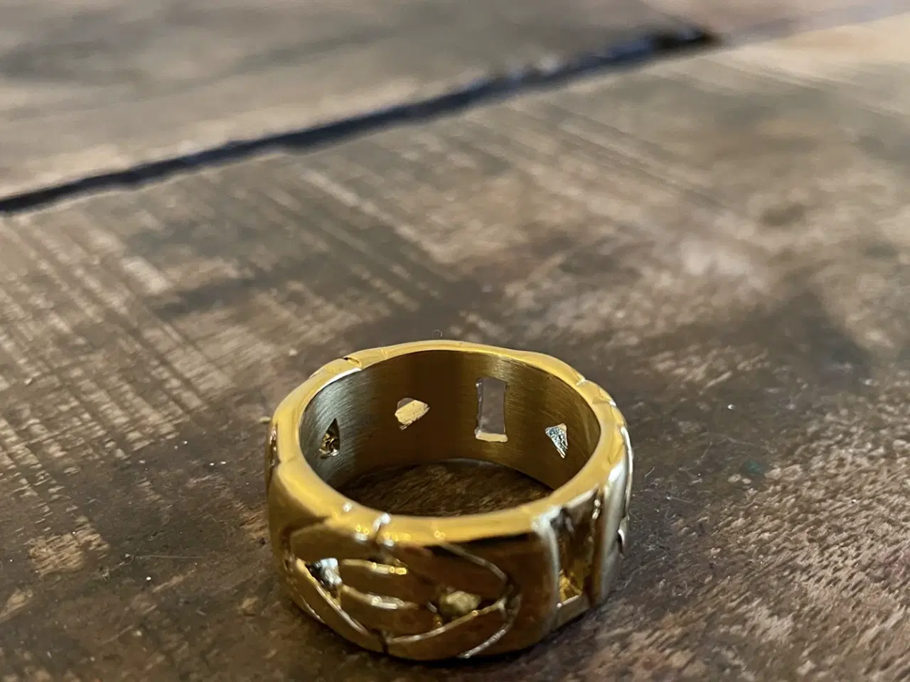 Billede 1 - 10mm 14kt goldfilled kongekæde band ring