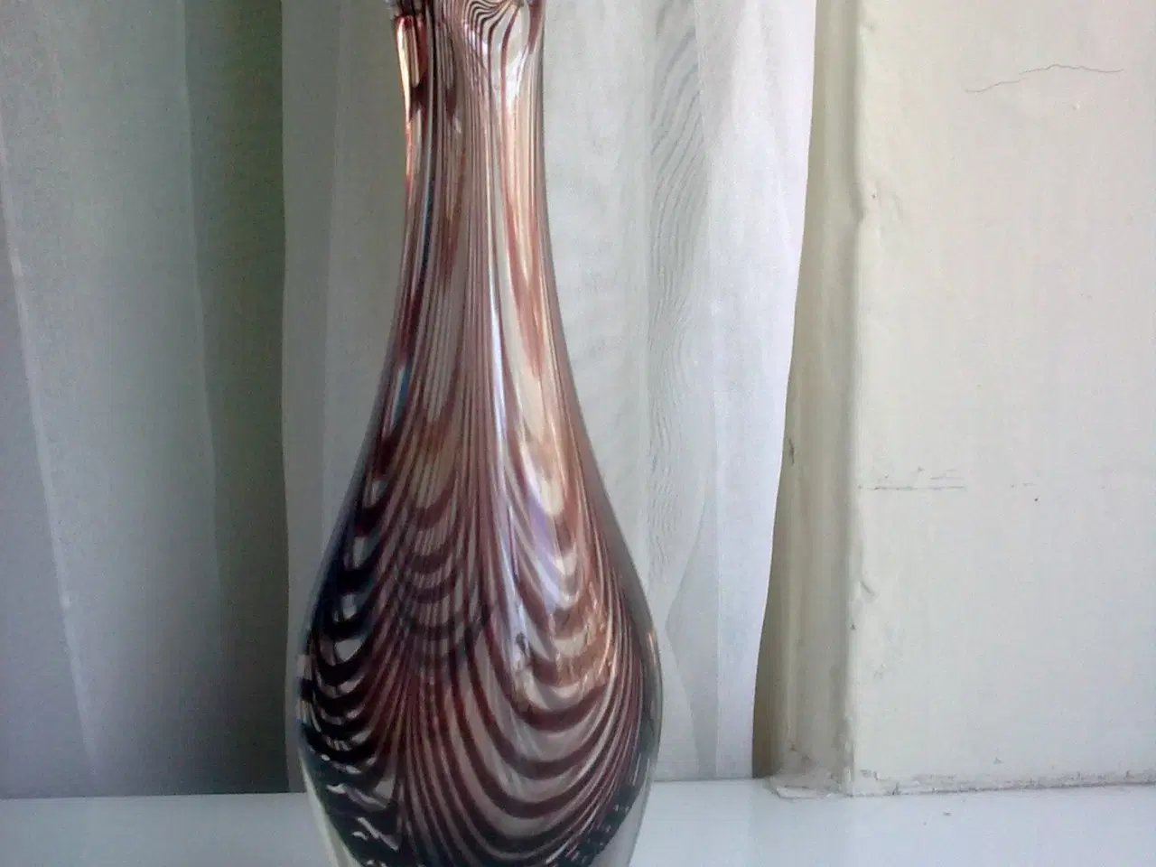 Billede 5 - Stribet næbvase Kastrup glas Holmegaard