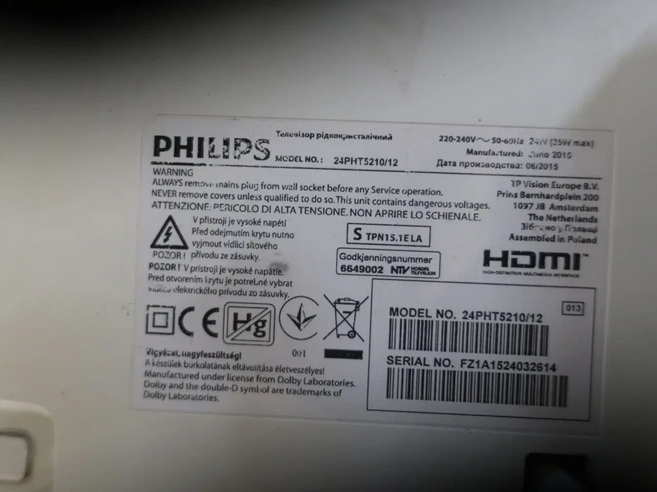 Billede 3 - TV 24" PHILLIPS 24PHT5210/12