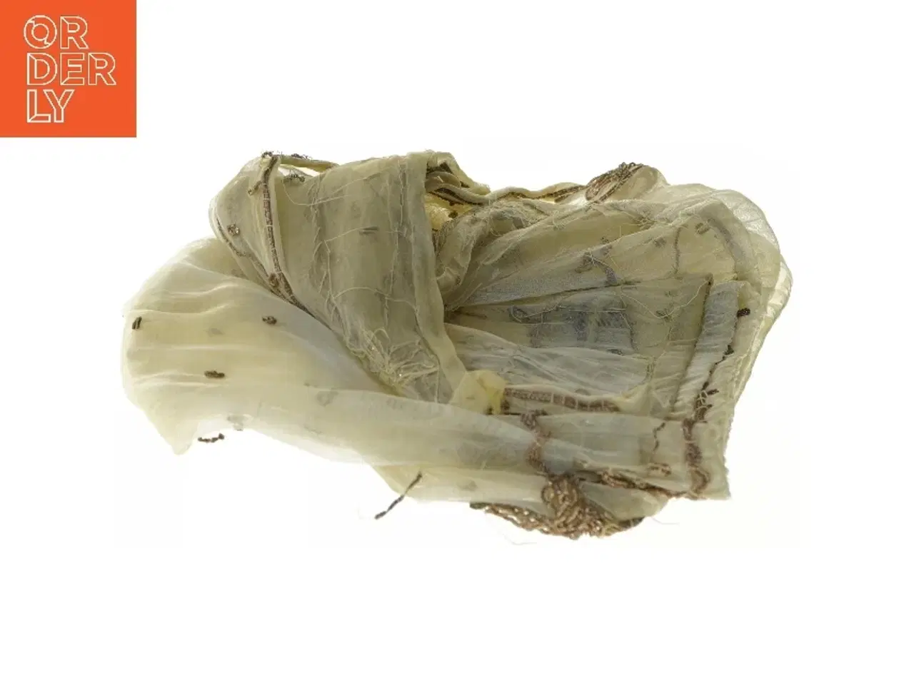 Billede 5 - Dekorativ vintage transperant dug  med broderi (str. 87x99 cm)