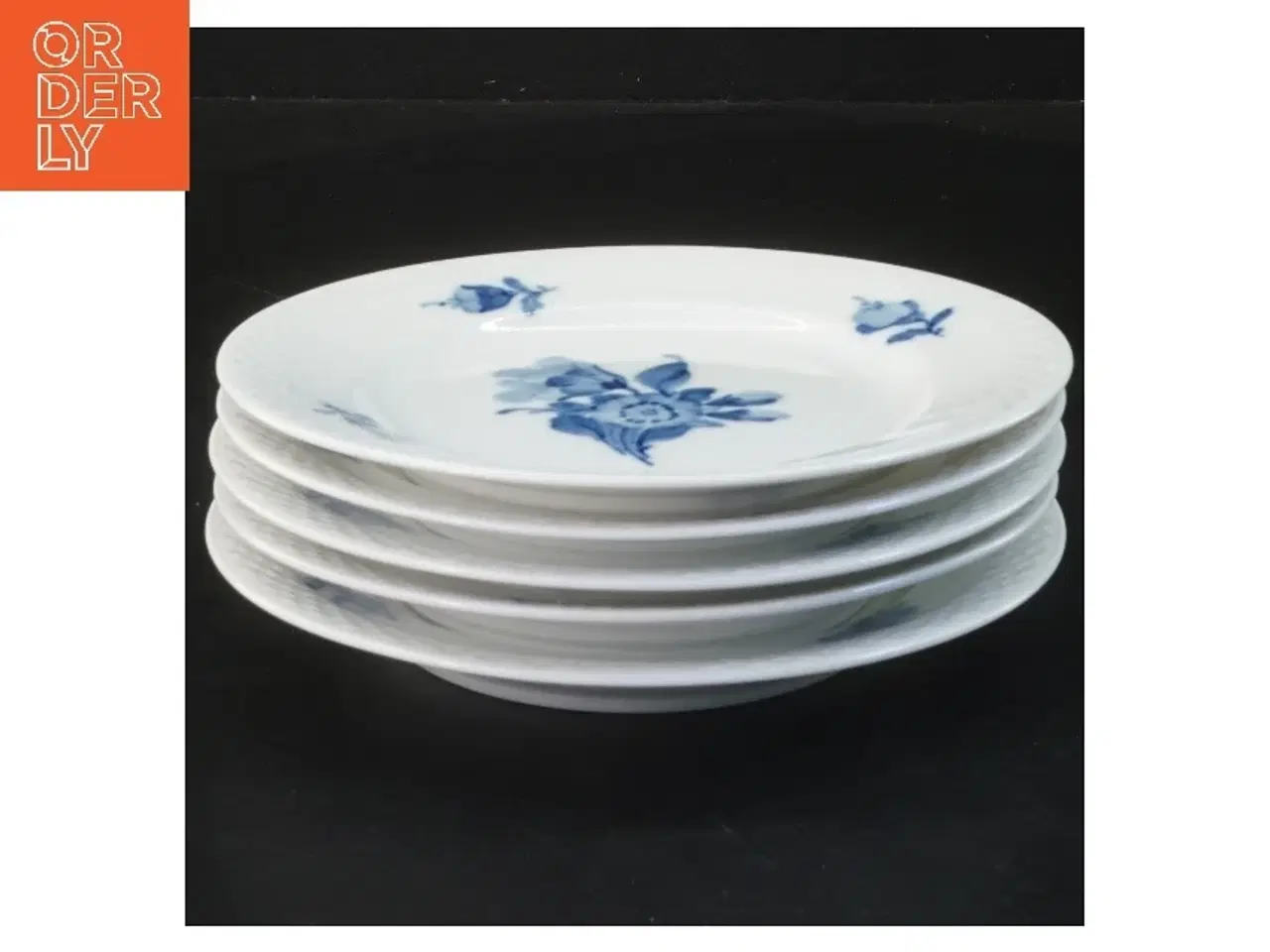 Billede 1 - Porcelænstallerkener 16 cm 5 stk fra Royal Copenhagen, med blå blomst motiv (str. 5 stk Ø 16 cm)