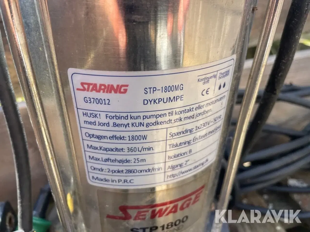 Billede 6 - Dykpumper Staring SatP-1800MG 2 styk