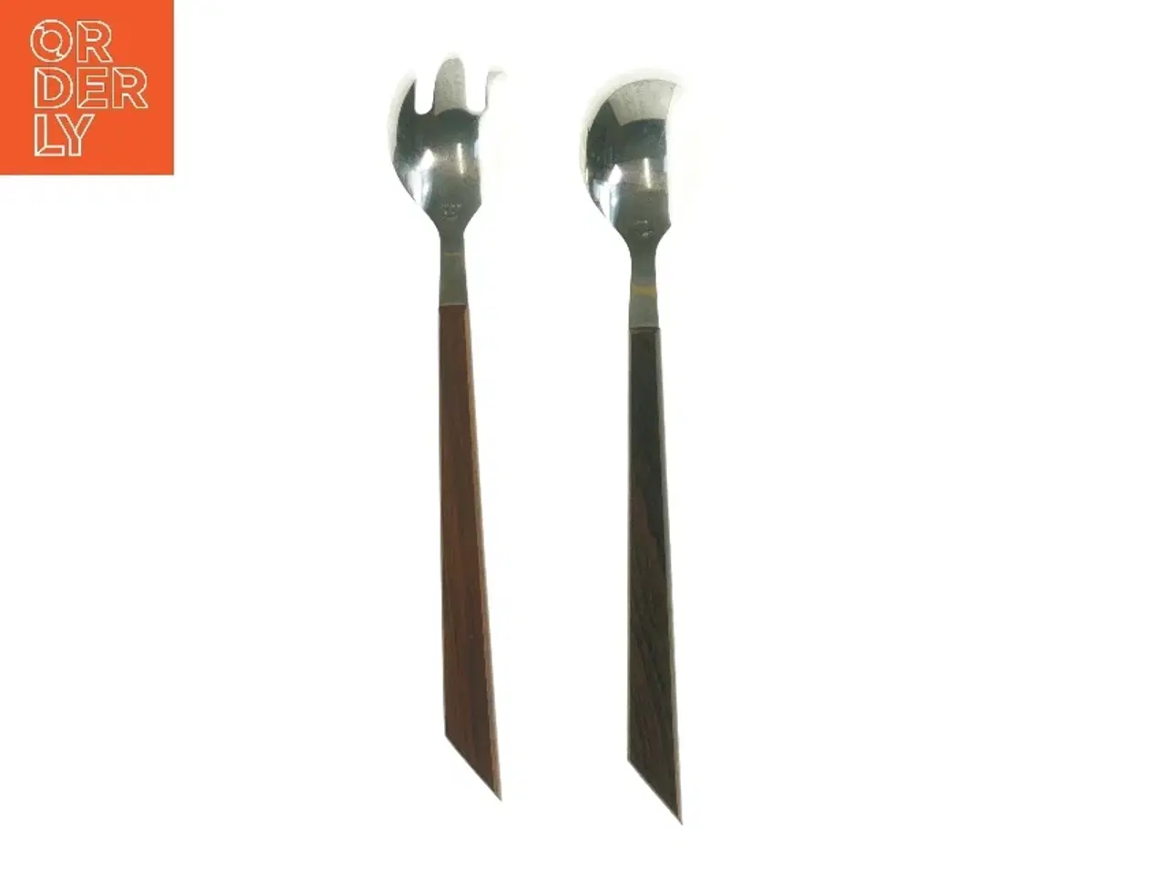 Billede 4 - Salatbestik i træ og rustfrit stål fra Salatbestik (str. 27 cm)