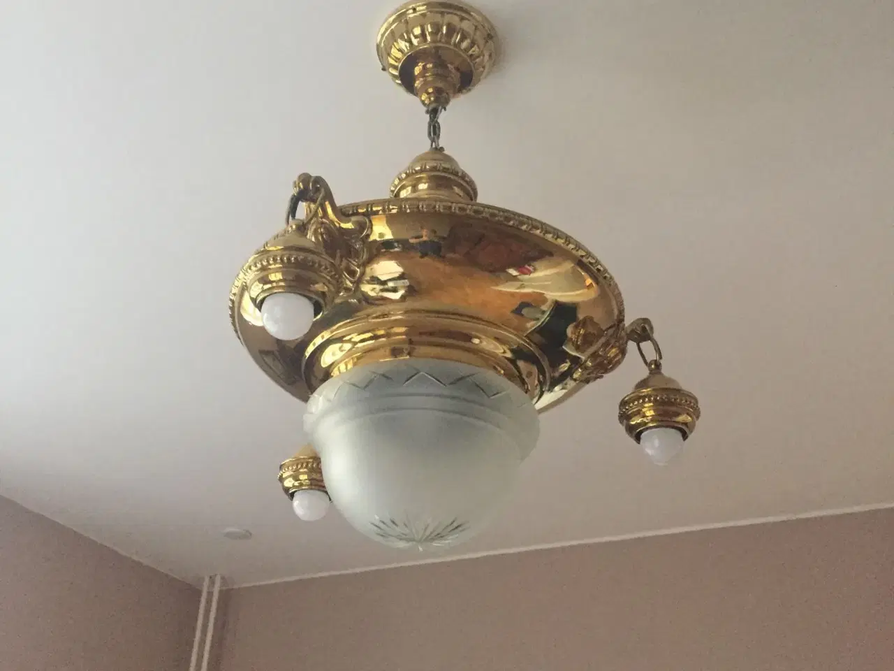 Billede 1 - Antik Messing lampe meget flot.