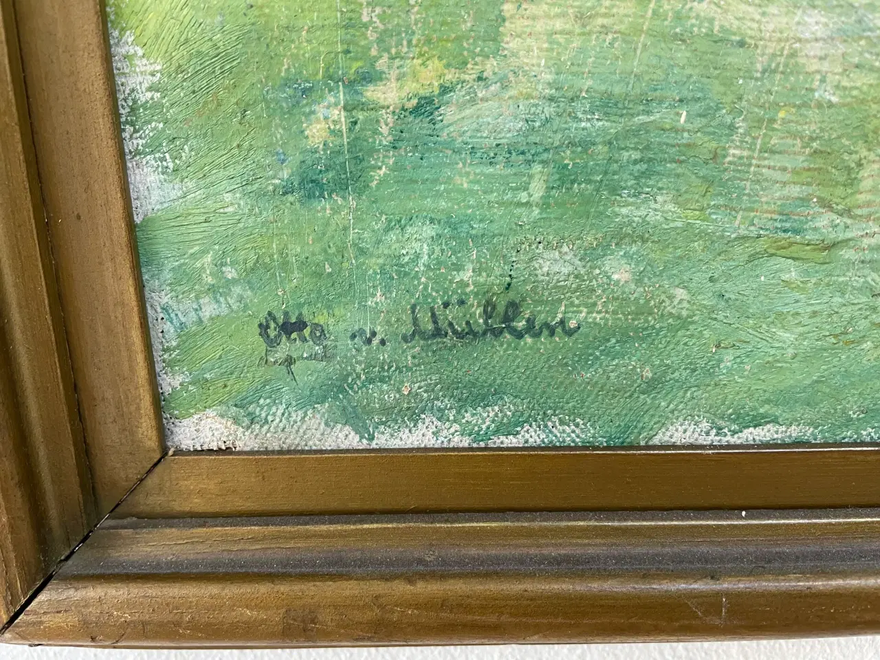 Billede 2 - Stort oliemaleri – moderne landskab, 73×92 cm