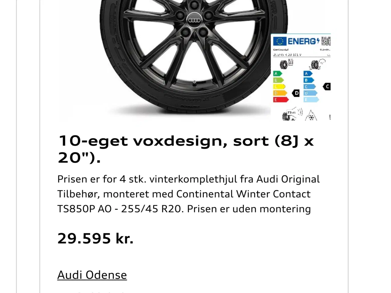 Billede 1 - Audi 10-eget voxdesign sort 8j x 20"