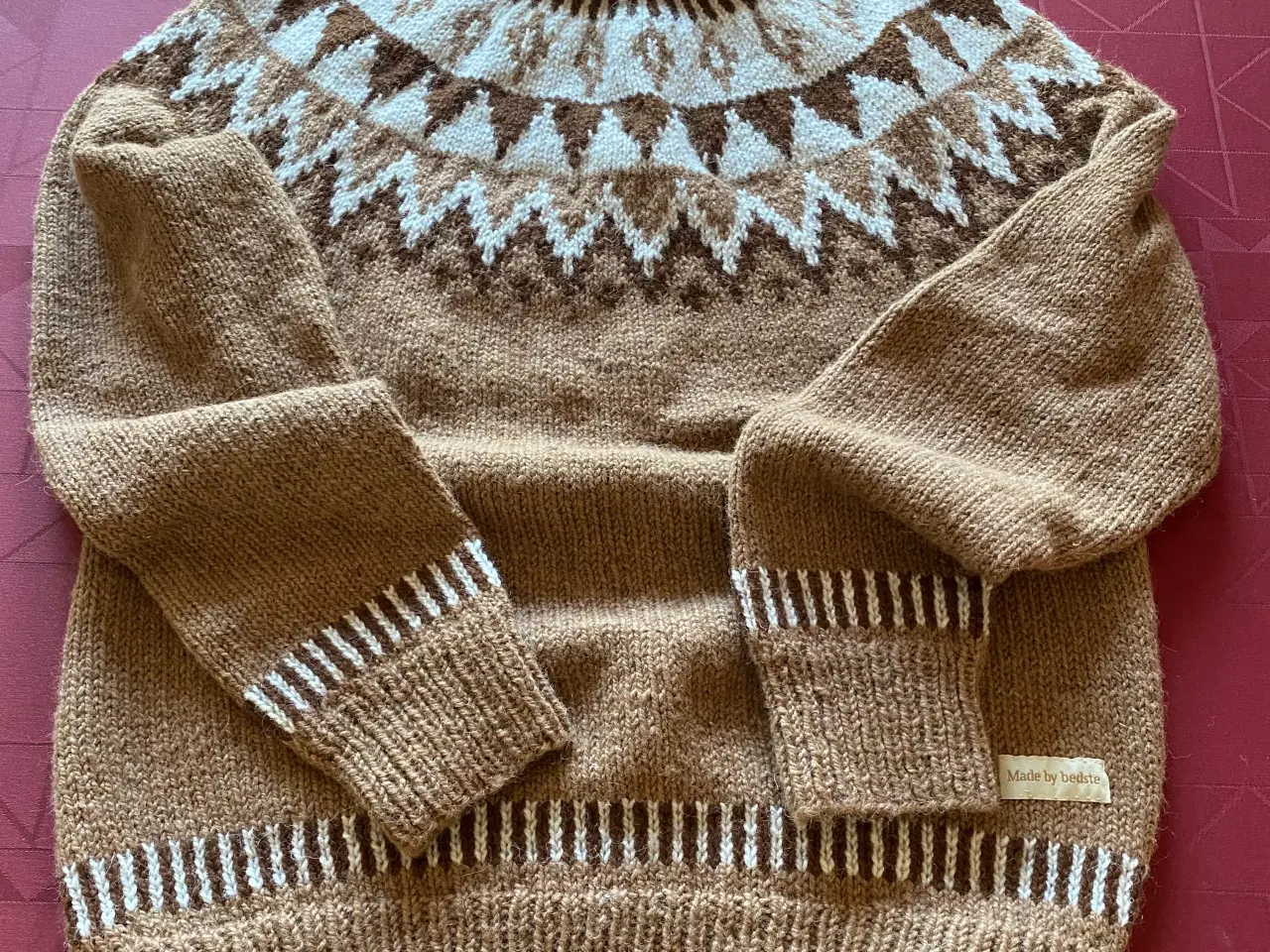Billede 1 - Hjemmestrikket trøje, Alpaca