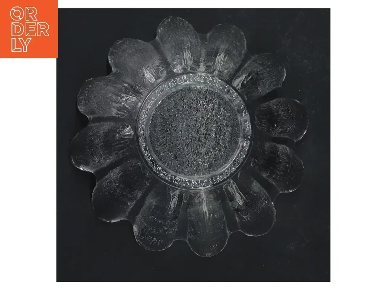 Billede 3 - Glasblomst skål (str. Ø 13,5 cm længde 9 cm)