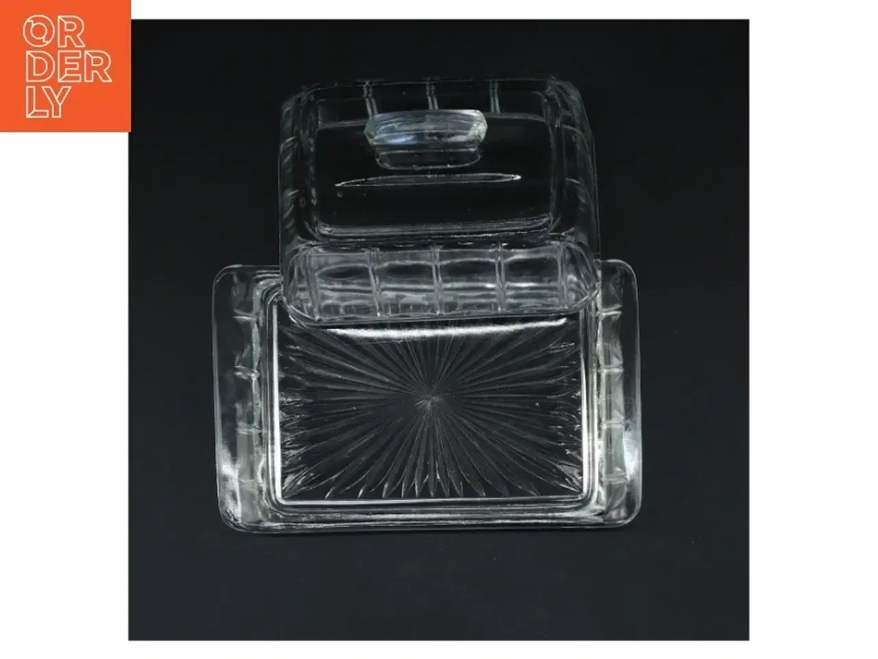 Billede 2 - Glas smørboks med låg (str. 20x12,5 cm)