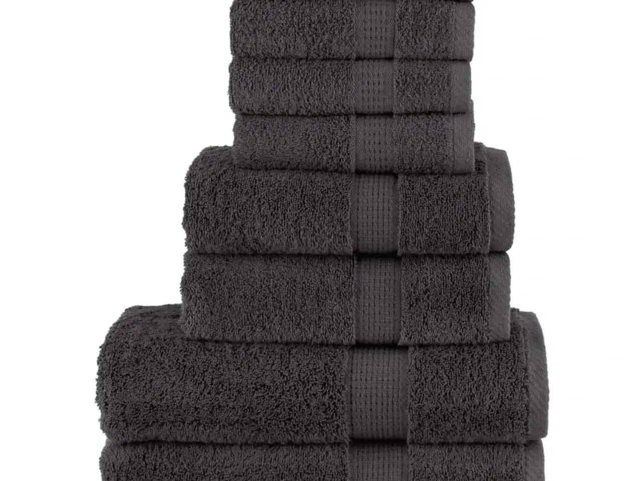 Billede 1 - Håndklæder 8 stk. Premium SOLUND 600 g/m2 antracit
