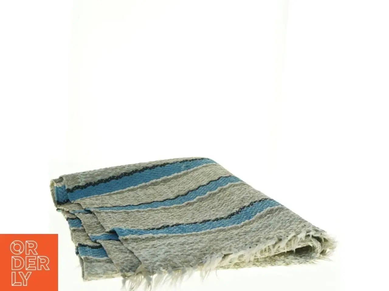 Billede 1 - Vævet kludetæppe med striber (str. 168 x 65 cm)
