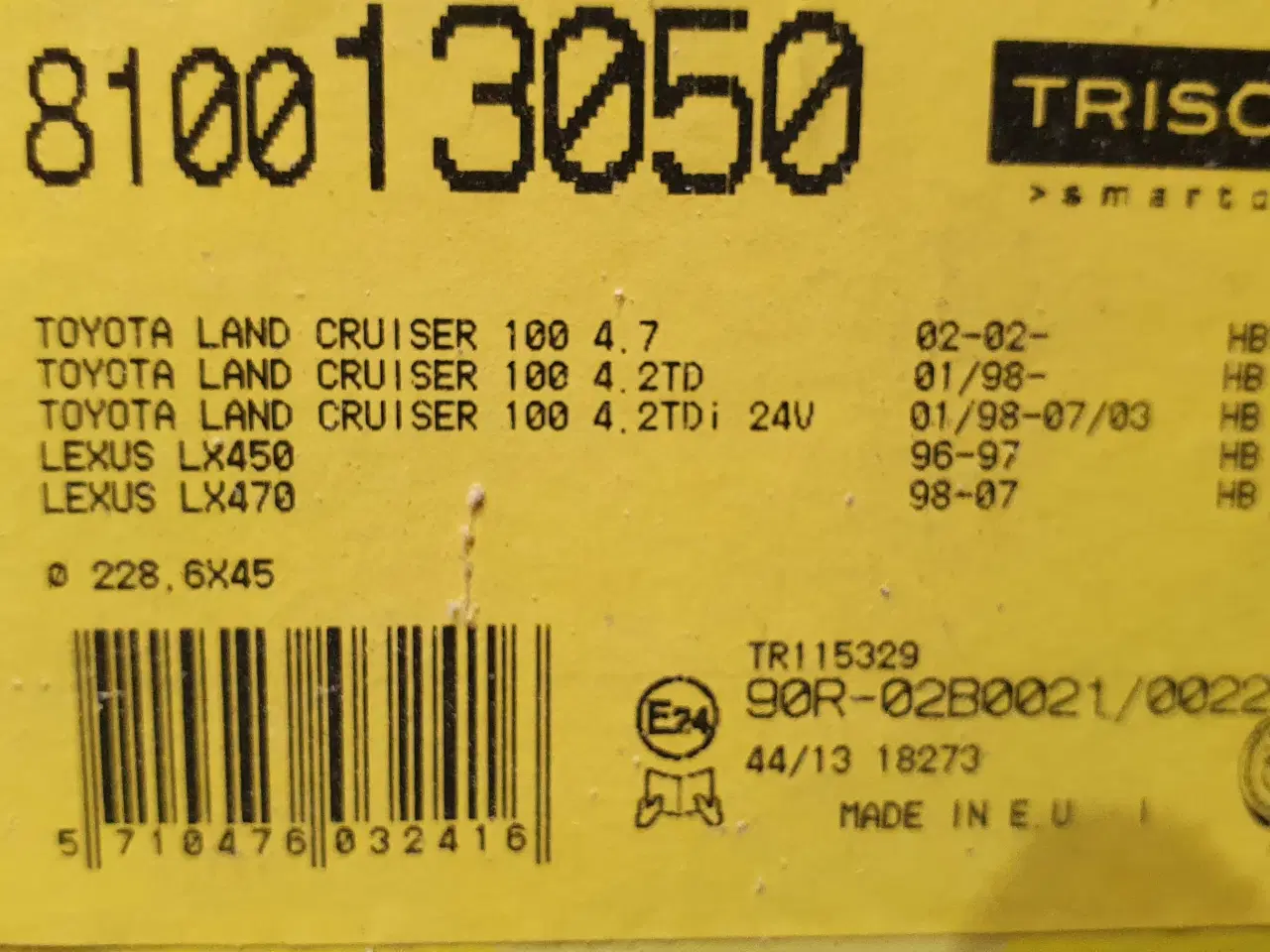 Billede 1 - Bremsebakker Til Landcruiser VX 100