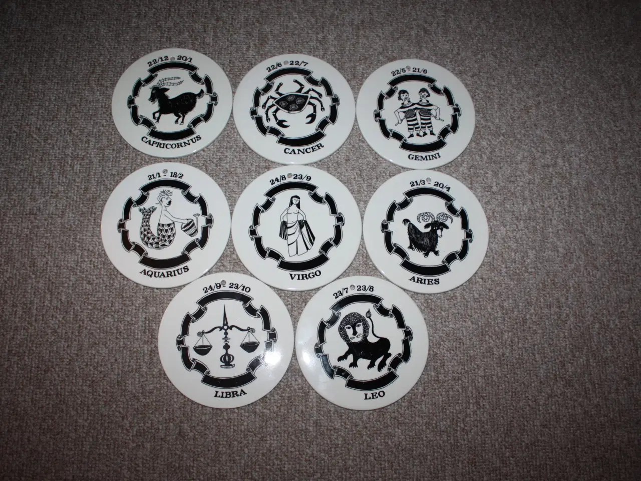 Billede 1 - Knabstrup horoskop platter diam. 15,3 cm