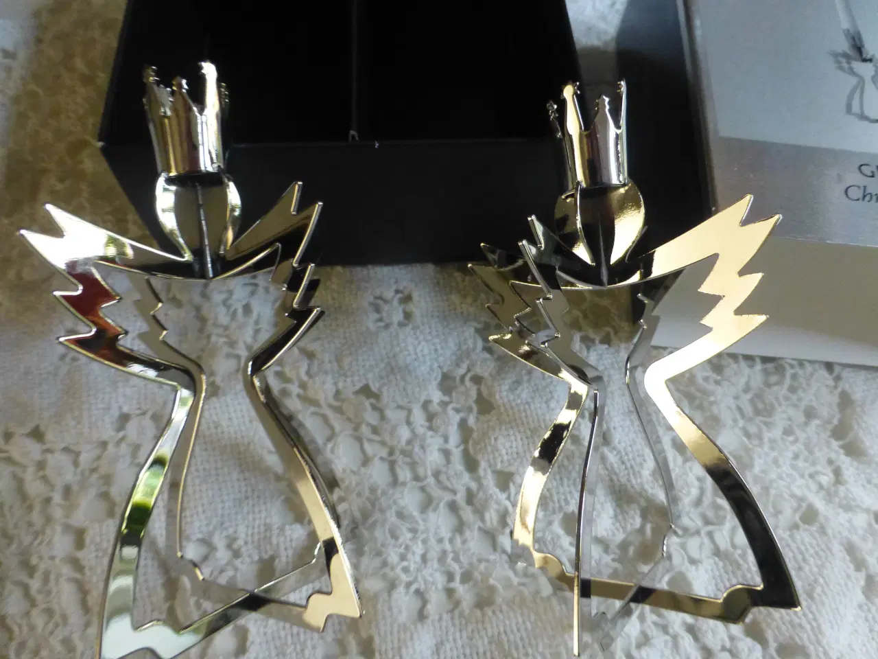 Billede 2 - Georg Jensen Engle Lysestager i Palladium 2 Stk