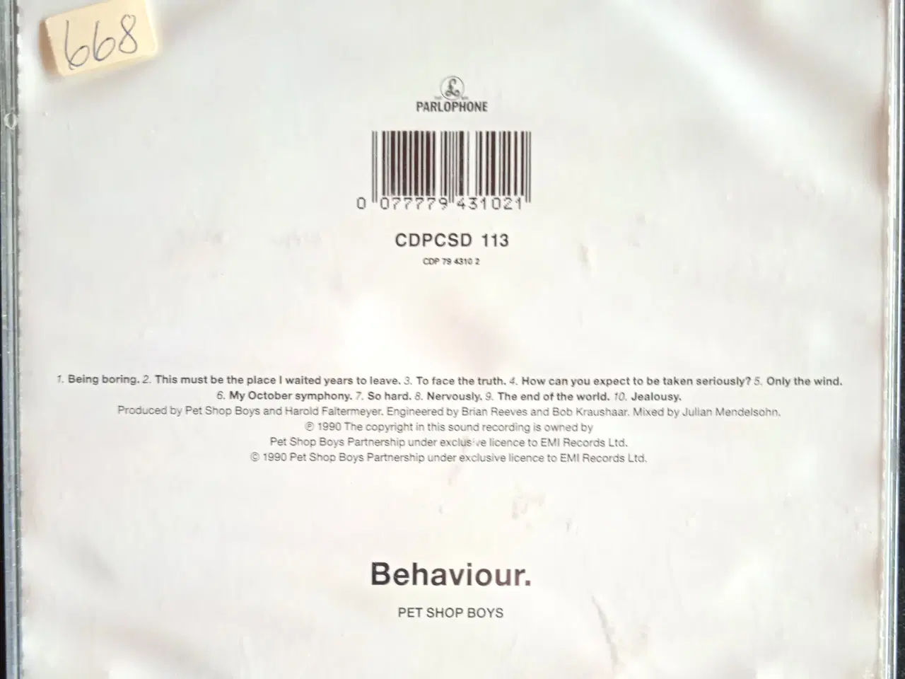 Billede 2 - Pet Shop Boys - Behaviour