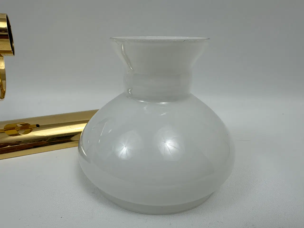 Billede 7 - Vintage messing lampe med opalglas