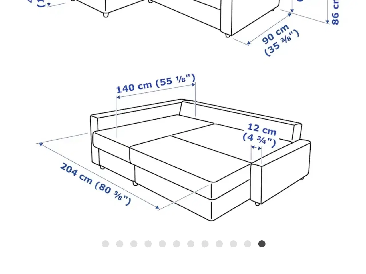 Billede 1 - Sovesofa med chaiselong