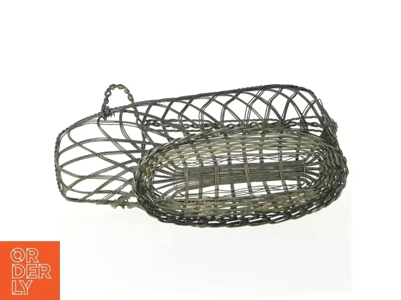 Billede 3 - Fil de fer Metal flet kurv vinholder (str. 25 x 11 x 8 cm)