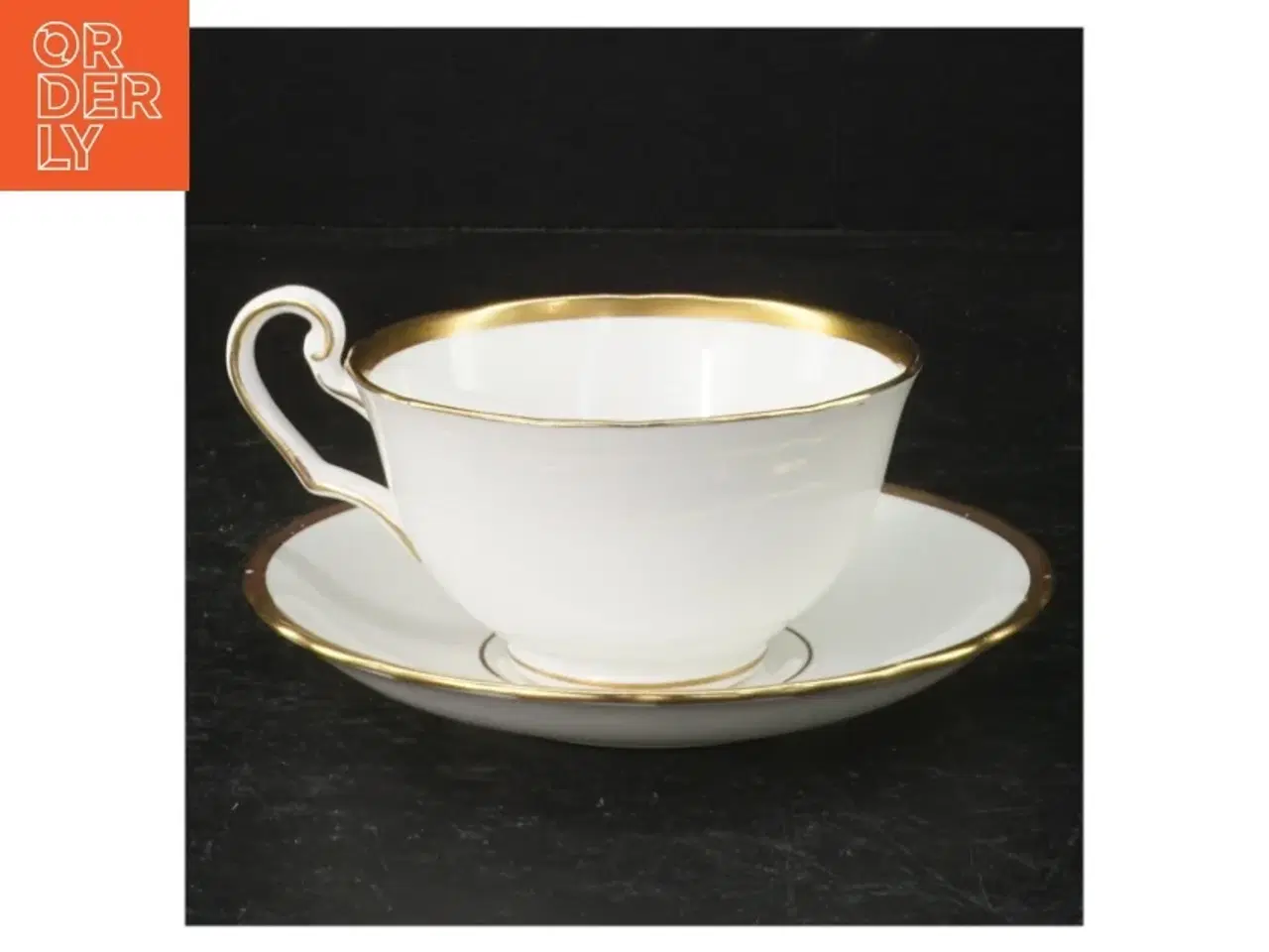 Billede 3 - Porcelænskop og underkop sæt med guldkant